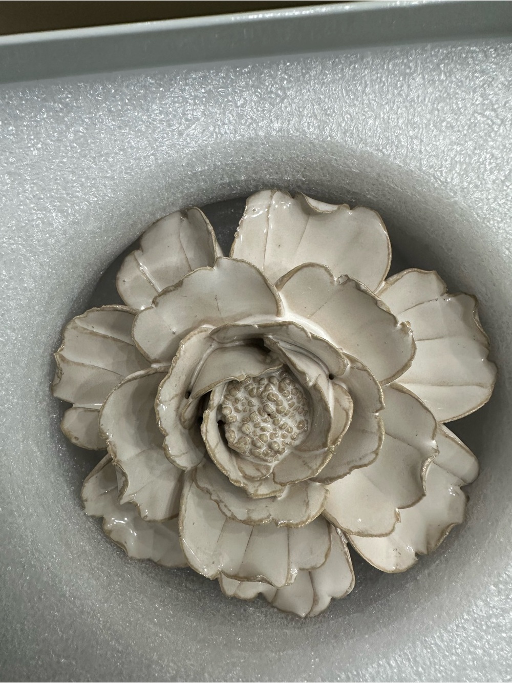 Ceramic Flowers Coastal Collection Wall Art - Cream Illustration